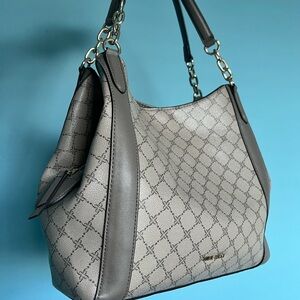 Nine West Etta Carryall Designer Purse Shoulder Bag, Beige